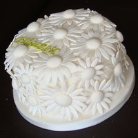 Elisabett's Cake 6" vanilla cake with white, milk and dark chocolate ganache filling