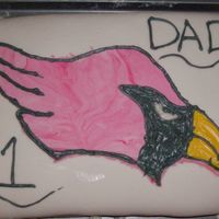 Arizona Cardinals Cake/ Fathers Day Triple chocolate cake with cream cheese frosting covered in MMF. My very first cake!