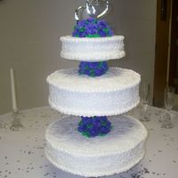 3 Tired Cake With Purple Roses 
