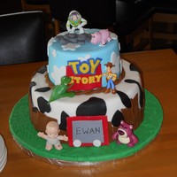 Toy Story I made this cake for my son's 5th birthday party. The top tier was chocolate with a chocolate buttercream filling, the bottom is...