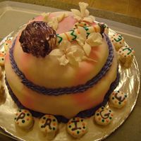 Baby Shower This was for my best friends baby shower for her little girl. I tried something new with the rattle. Used a water balloon and covered with...