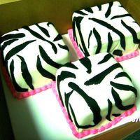 Mini Zebra Cakes This bday girl wanted three mini cakes, each one being a different flavor...all covered in fondant