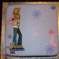 Hannah Montana Fondant with buttercream details, Hannah is a laminated picture