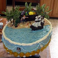 Pirate Cake Made this cake for my friend's pirate themed bridal shower. It is covered with buttercream