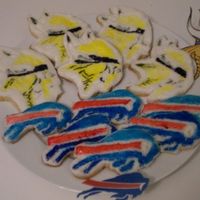 Vikings And Bills Cut Out Cookies Just For Fun These are a little sloppy :-P But I wanted to try a new recipe for fondant and didn't want to make a whole cake, so I used some of it...