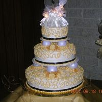 Ivory Cake At The Reception Site! This was the finished product after setup!