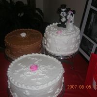 Mickeyminnie Wedding Cake This turned out nice, I think(Not Bragging)! Thanks to everyone on the forums that helped me so much to complete this cake!!!