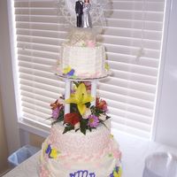 Wedding Cake This was cake for 2nd time bride at church. The topper was the one her parents had used 40 yrs. ago