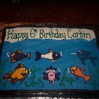 Under The Sea Inspired by a cake on CC- thank you! 1/4 sheet all white cake.