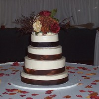 Justin And Kim's Wedding Fall wedding; basic flavors - white, chocolate and yellow - no fillings. TFL