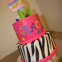 Zebra Peace I was given info - Zebra stripes, hot pink, peace signs and with a lot of research on CC I came up with this design. She LOVED it - told me...