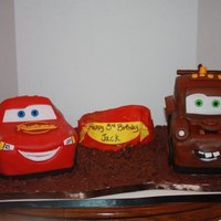 Mcqueen & Mater 3D Lightning McQueen and Tow Mater cakes for a little boy turning 3 - ordered by his grandmother 7 months in advance!