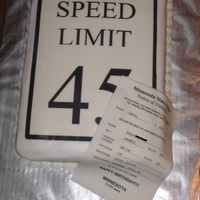 Speed Limit Birthday Cake I made this for a male coworker that just turned 50. The ticket was for doing 50 in a 45. Info blocked out on the ticket to protect the...