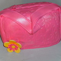 Hot Pink Purse Cake Hot pink purse with floral impression and button flowers