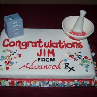 Jim This was for a co-worker of my husbands. WASC with bumbleberry filling. motar and pesal, med cart, and pills made from gumpaste. hand cut...