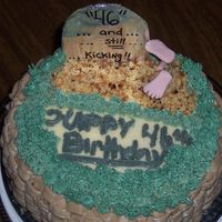 Mom's B-Day Cake This is my first decorated cake from home!! It is all buttercream except the feet which are fondant. I didnt have much luck making a royal...