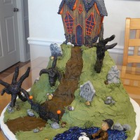 Mccleskey's Haunted Trail & House I make a cake for their Halloween party every year. This year they were having Jason and Freddie along their haunted trail and wanted them...