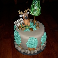 Bobble Head Deer Cake I planned this as I was putting it together. I bought a bobble head deer for the top, the tree is fondant and the trees on the side are...