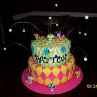 Littlest Pet Shop I was asked to desing a cake with the Littlest Pet Shop theme. This is what I came up with.