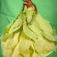 Princess And The Frog Green Dress made out of fondant, everything is edible enjoy