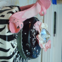 Diva Cake "dripping In Diamonds" this a birthday cake for my boss she loves shoes and diamonds she is a fashionista so this is a gumpaste high heel shoe the diamonds are...