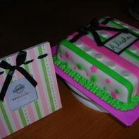 Alishas_Cake4.jpg My first fondant cake. I used the picture frame I was giving as a gift as my inspiration. It's a 9inch square chocolate cake. I...