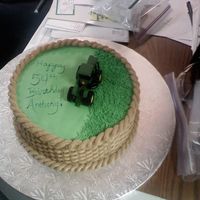 Tractor Cake This was made for a friend at work. It was her dads' 54th birthday and he loves tractors. 4" tall 8" round vanilla cake with...