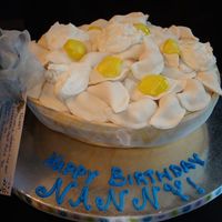 Perogy Cake I made this for my Nanny's 85th birthday. She has made 1000's upon 1000's of perogies over the years. Fondant covered bowl...