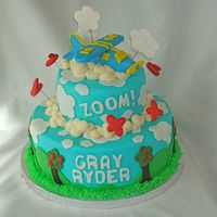 Airplane For airplane crazy 2 year old twins. Melvira method smoothed BC with fondant accents.