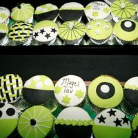 Lime, Black, White Cupcakes Made for a Barmitzvah