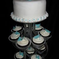Teal And White Butterflies And Flowers Gluten free and dairy free chocolate cake and cupcakes - thanks to deep moist chocolate cake recipe by kiwiftrish - I just substituted...