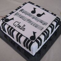 Piano Cake This was made for a piano teacher's 40th. For those who can't read music, the notes are the music for "Happy Birthday&quot...