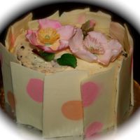 Flowers And Chocolate Small chocolate cake with chocolate collar and sugar flowers