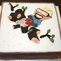 Woodcutter Chocolate gingerbread covered with fondant. My husband loves his chainsaw and so this cake was particularly appreciated.