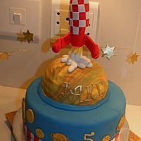 Blast-Off! I was really pleased with this cake - I managed to make it look as if the rocket was in the air