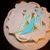 Three Wise Men Fruit cake with royal icing collar and picture