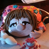 Sculpted Birthday Cake My daughter surprised me with a sculpted cake of me decorating a cake. The 12-inch cake was the body of the cake. The rest is sculpted from...