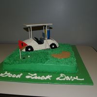 Golf Cart Made this for a co-workers retirement. Lesson learned - mix, mix and mix icing - otherwise you get varying colors in the same batch. Ugh!