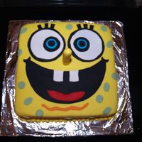 Spongebob Squarepants Got the idea from CC. I did the face by eyeballing it - but next time I'll get a cake size copy of his face and work with that. Used...