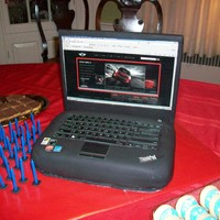 Laptop Cake Laptop for my younger brother's 21st. Didn't come out as square as I would have liked.. :( Anywho, laptop is cake, lid is...