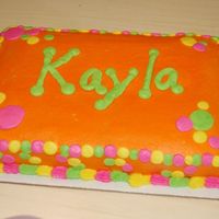 Neon Polka Dots This is a 1/4 sheet done in all buttercream. It was for a 13th birthday with an 80s theme. She didn't know anything about the 80s and...