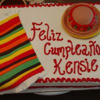 Mexican Theme Birthday This cake was for my little cousin's 15th birthday. I have to thank "grammasue" for her help with the blanket (although her...