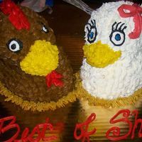 Rooster And Hen Grooms Cake 