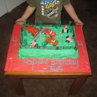 Tractor Tipping This cake was so much fun to make. It was for m son's 4th birthday, this is his favorite scene in the movie. This is an ice cream cake...