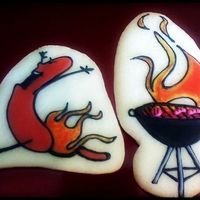 Hot_Hotdog.jpg My take on CookieCrazie's bbq's. I loved how she even put hotdogs on the grill. I thought they would be fun to take to the BBQ we...