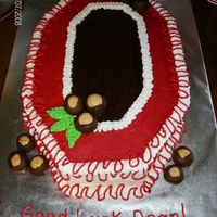 Ohio State Farewell Party Cake Ohio State "Block O", a farewell party cake for a co-worker who went to Ohio State (as did I). Candy Buckeyes made by another co-...