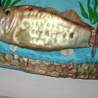 Bass Fish Birthday Cake My son loves to fish. I made him this bass fish cake for his birthday. He loved it.