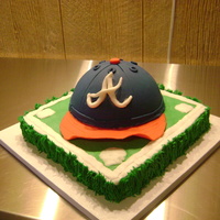 Groom's Cake For My Son My future DIL asked me to do an Atlanta baseball cap as a surprise for my son's grooms cake. I was excitied to try this one. He was...
