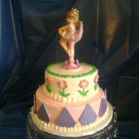 Ballerina_Cake2.jpg My granddaughter's 2nd ballet recital. I made her a cake last year and wanted to make her anohter one this year. Bottom tier was fudge...