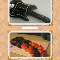 Guitar Hero Cake This was my first attempt at a Guitar Hero cake. Made this one for my grandson's 9th birthday. Dark Chocolate Fudge cake and Red...